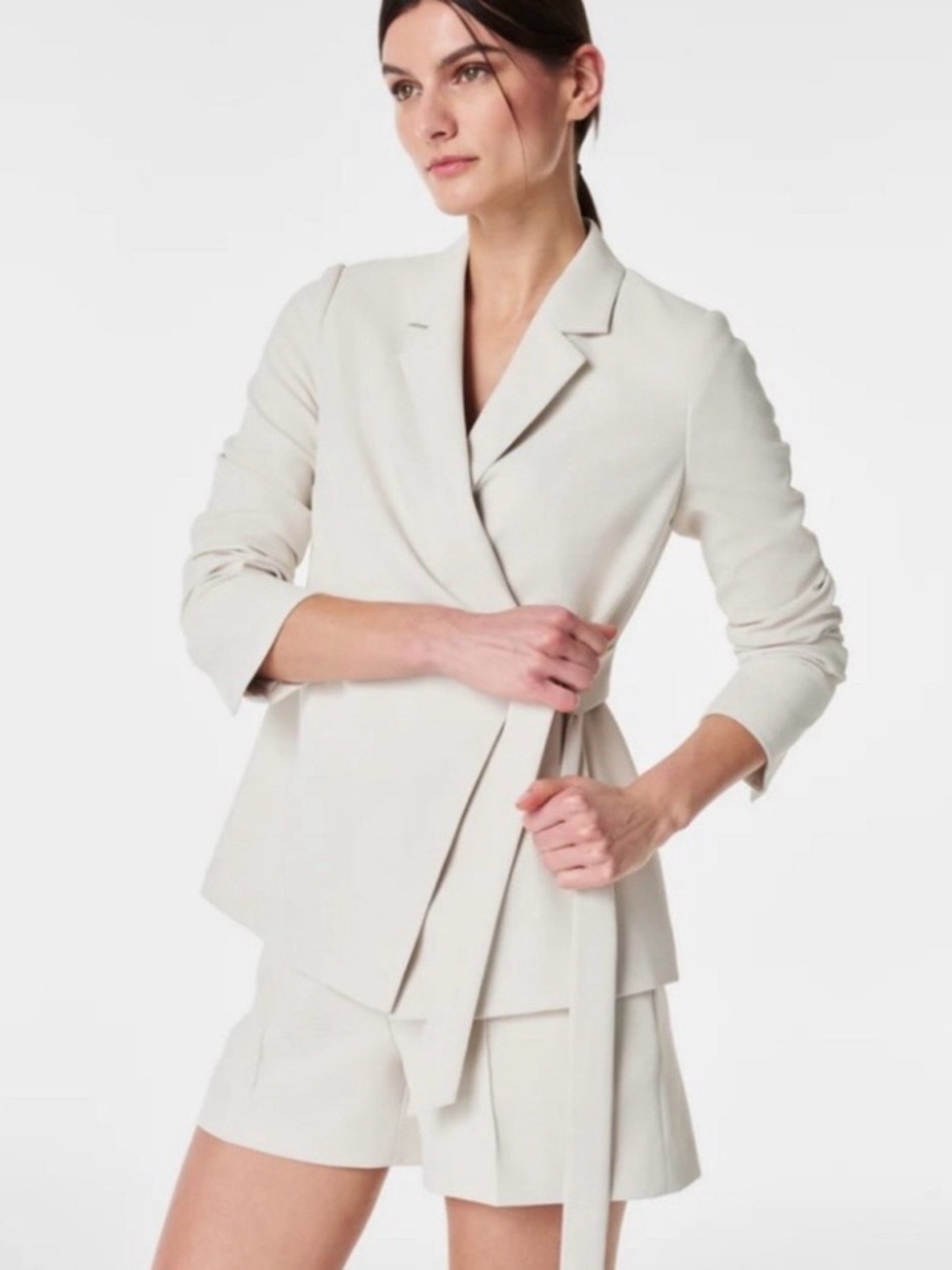 NEW Spanx Carefree Crepe Wrap Blazer Size Large